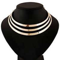 ZX Alloy Europe Simple Multilayer Choker Necklaces Party/Daily 1pc