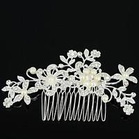 zx fashion pearl luxurious alloy hair combs wedding rhinestone party d ...