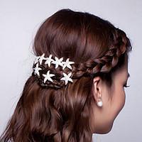 zx fashion simple starfish alloy hair combs wedding rhinestone party d ...