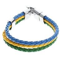 zx three color weave leather galloon bracelet