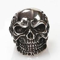 ZX Men\'s Fashion And Personality Skull Titanium Steel Ring Christmas Gifts