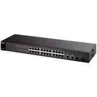 ZyXEL ES1528 24 port 10/100 Web Managed Switch with 2x1000BaseT uplinks and 2xSFP slots.