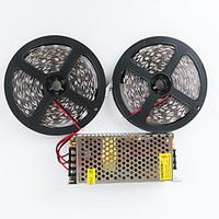 ZZDM 2X5M 140W 600X5050 SMD LED Cold White/Warm White AC110-240V To DC12V10A Transformer